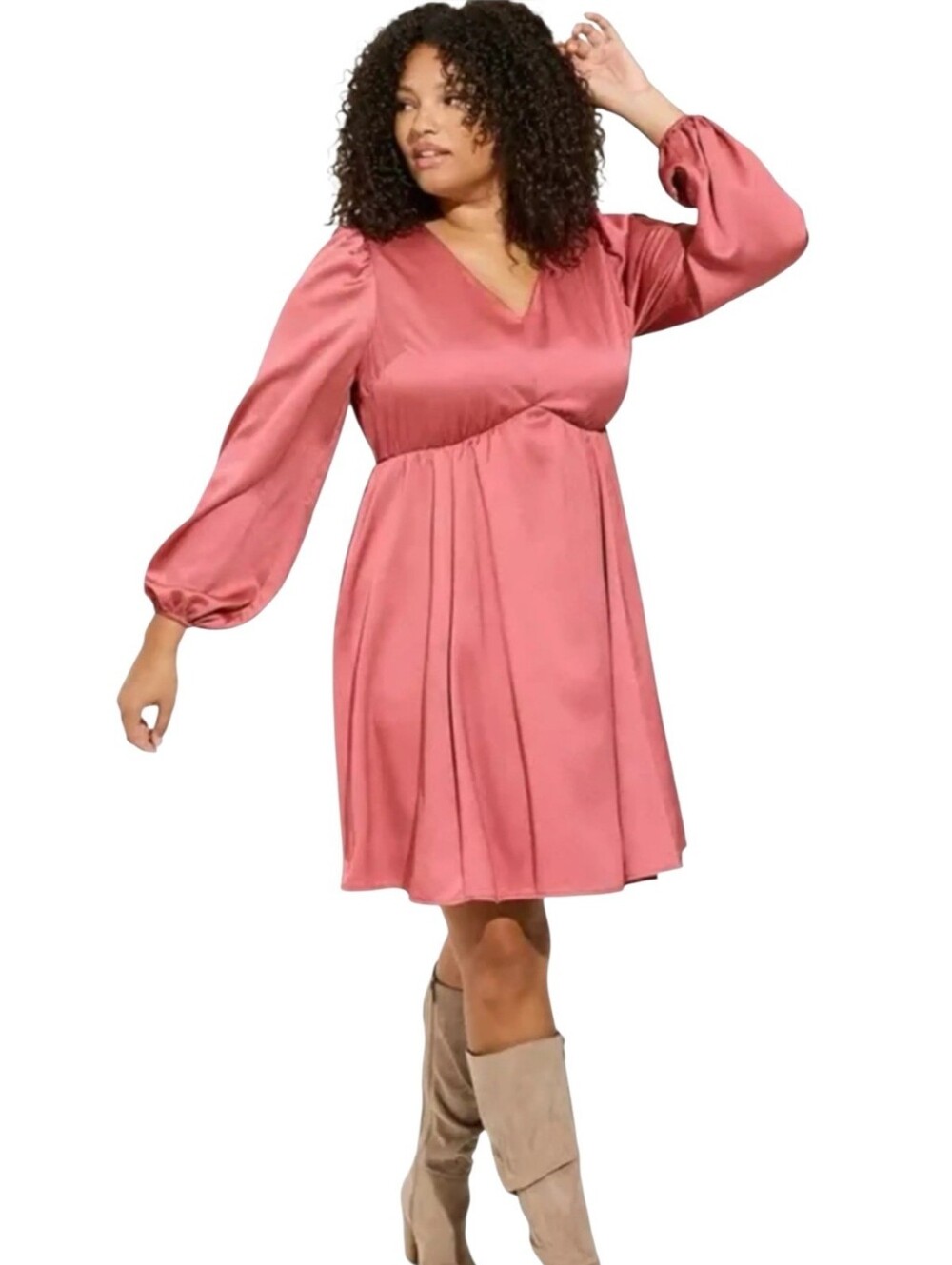 Torrid Red Pink Polyester Crepe Midi Length Dress Size 1X